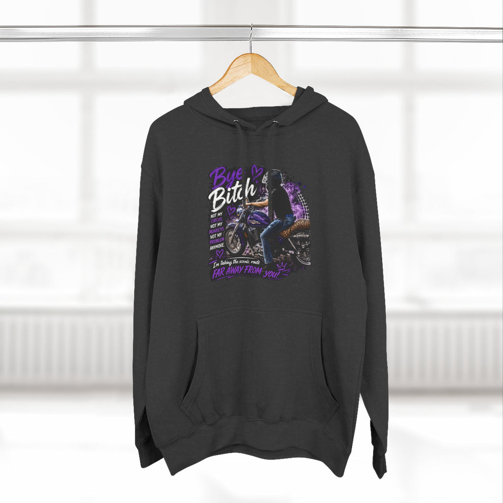 "Bitch" Retro Motorcycle Pullover — Biker Babe Graphic Hoodie