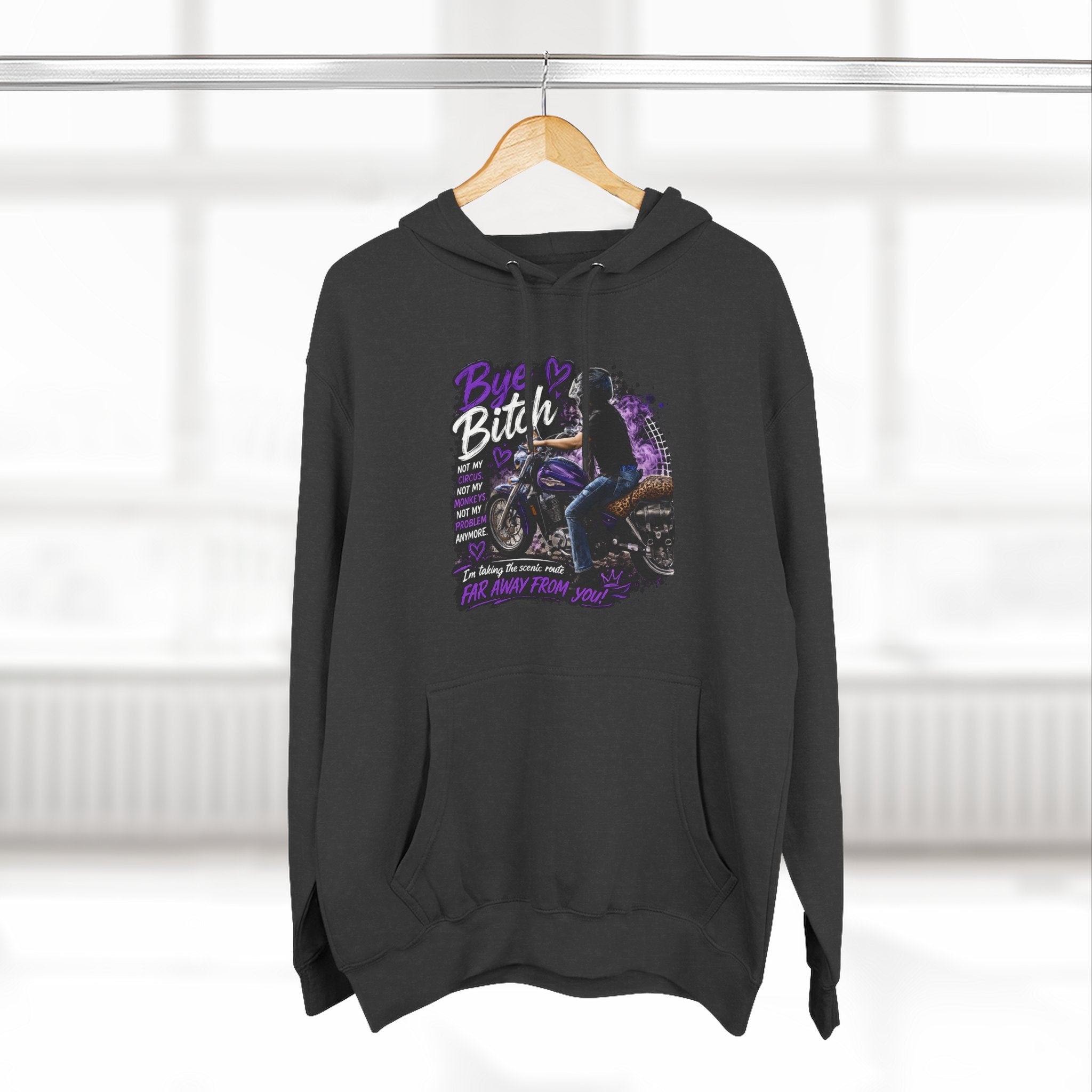 "Bitch" Retro Motorcycle Pullover — Biker Babe Graphic Hoodie