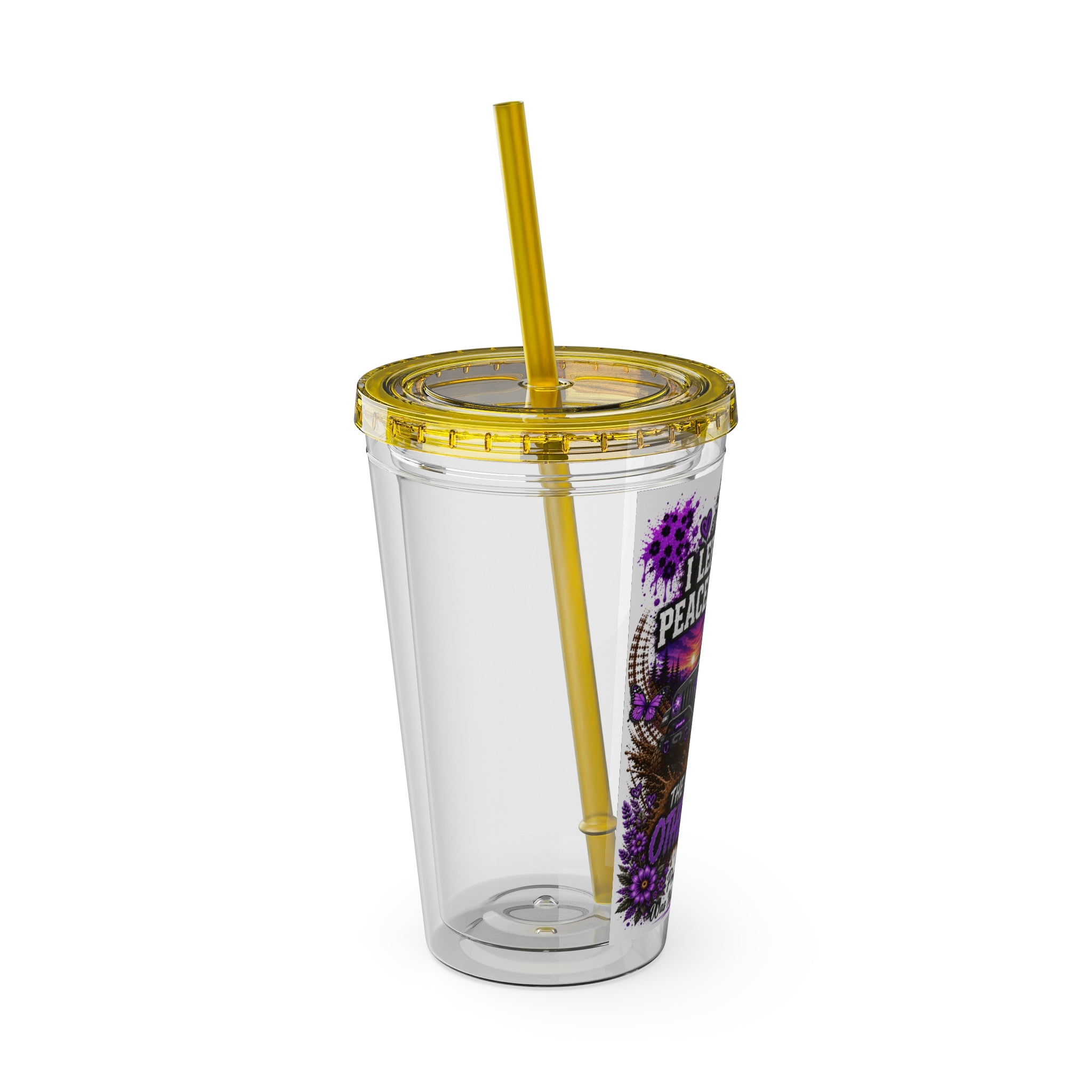 "I Left for a Peaceful Drive, The Mud Had Other Plans" Off‑Road Jeep Travel Cup — 16oz Tumbler with Straw