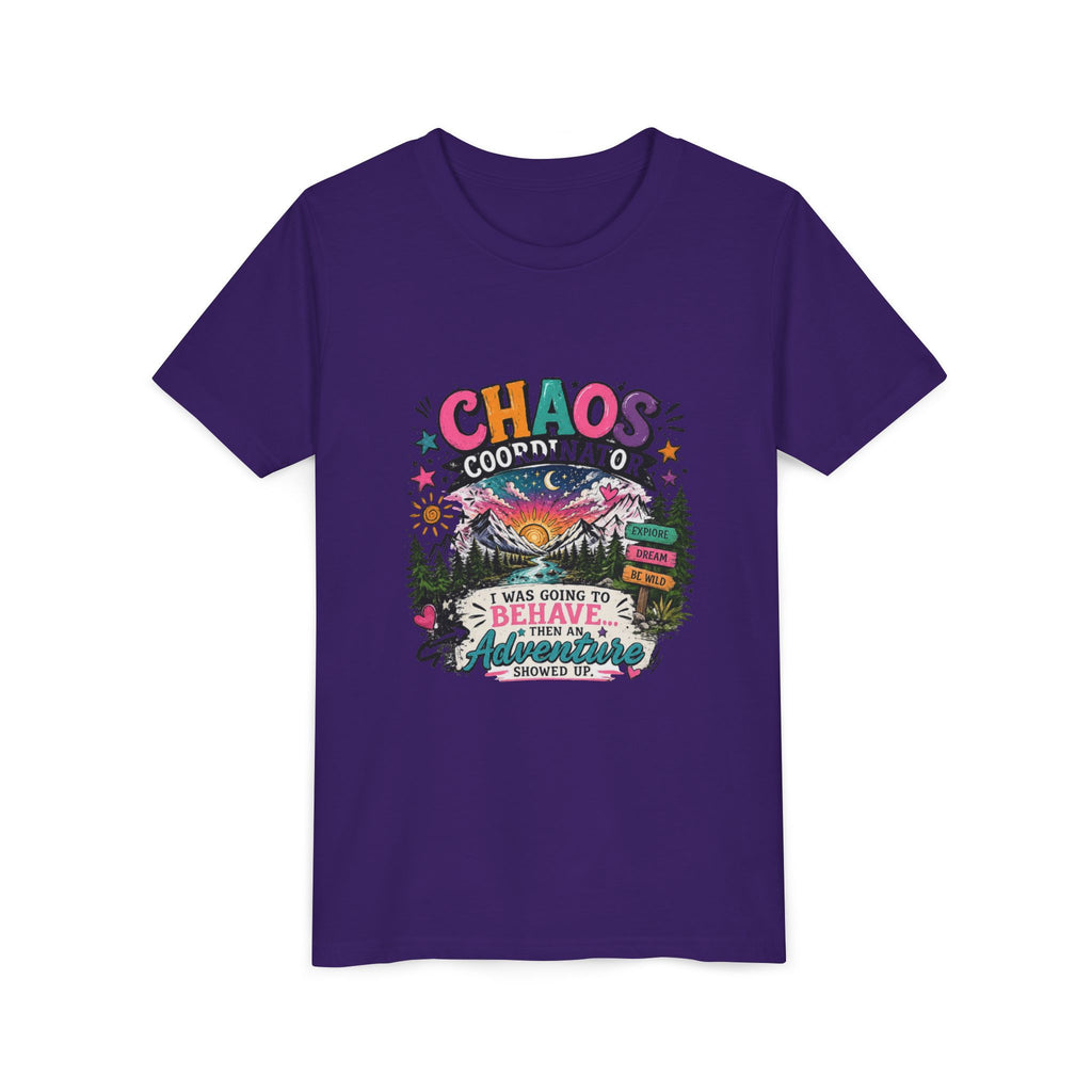 Chaos Coordinator Kids T-Shirt – I Was Going To Behave But Then Adventure Showed Up Graphic Tee