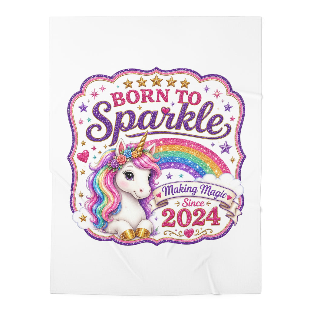 Born to Sparkle Unicorn Baby Swaddle Blanket — Making Magic Since 2024
