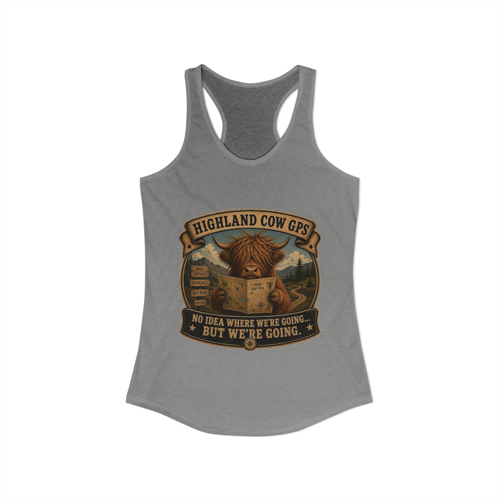 Highland Cow GPS Women's Ideal Racerback Tank