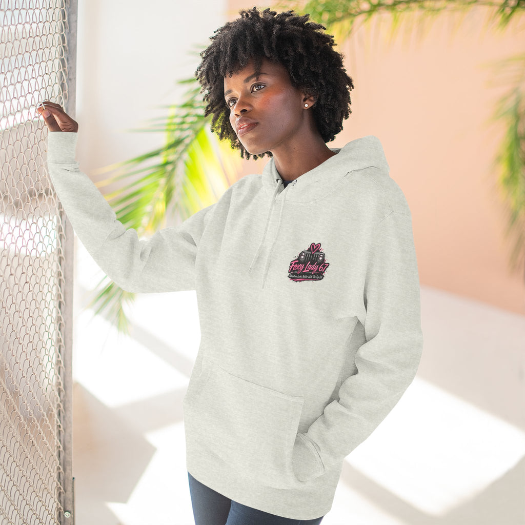 Let's Get Naked Jeep (design on front and back) Three-Panel Fleece Hoodie
