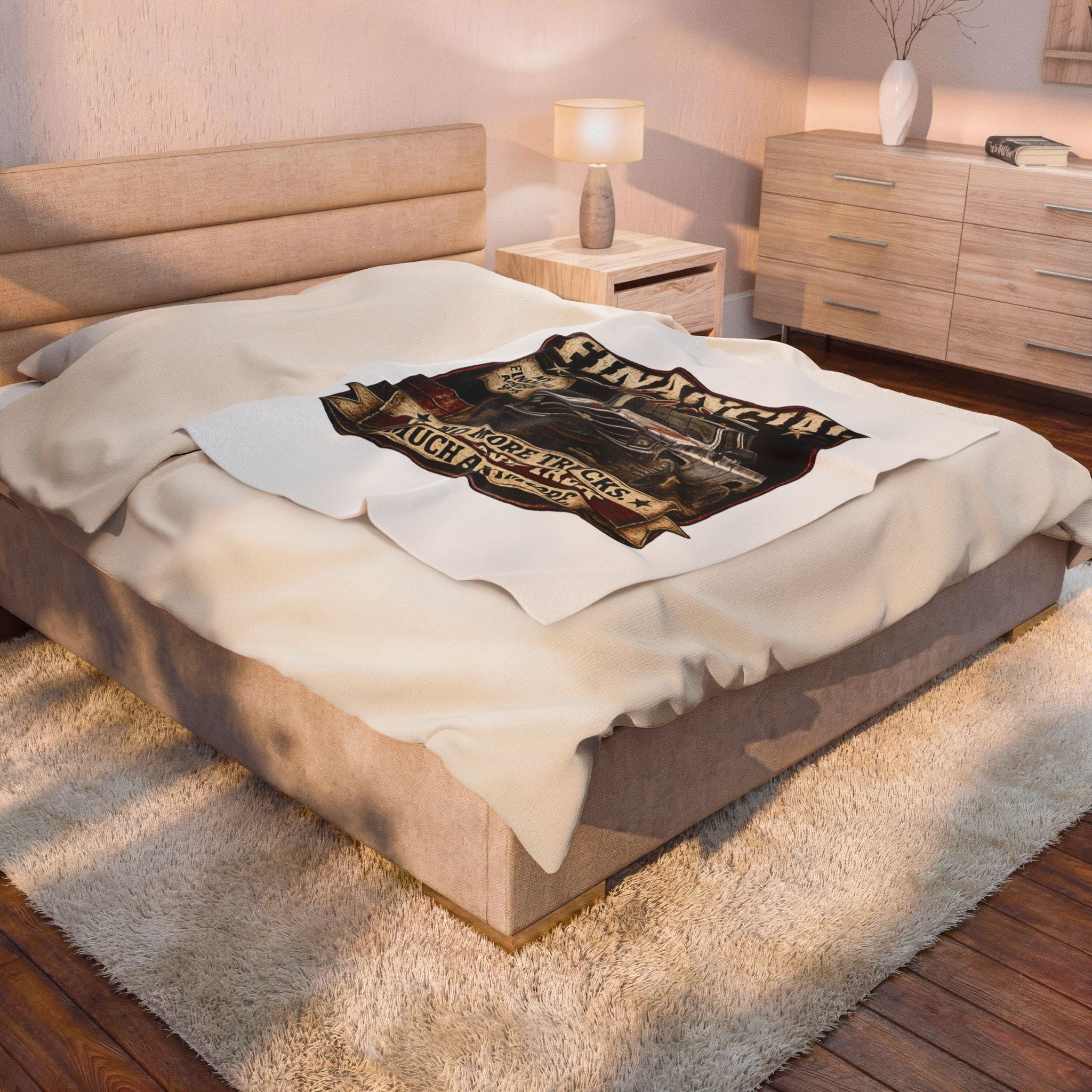 Financial Advisor Truck Velveteen Plush Blanket – 'No More Trucks, We Don't Talk Much Anymore' Cozy Throw