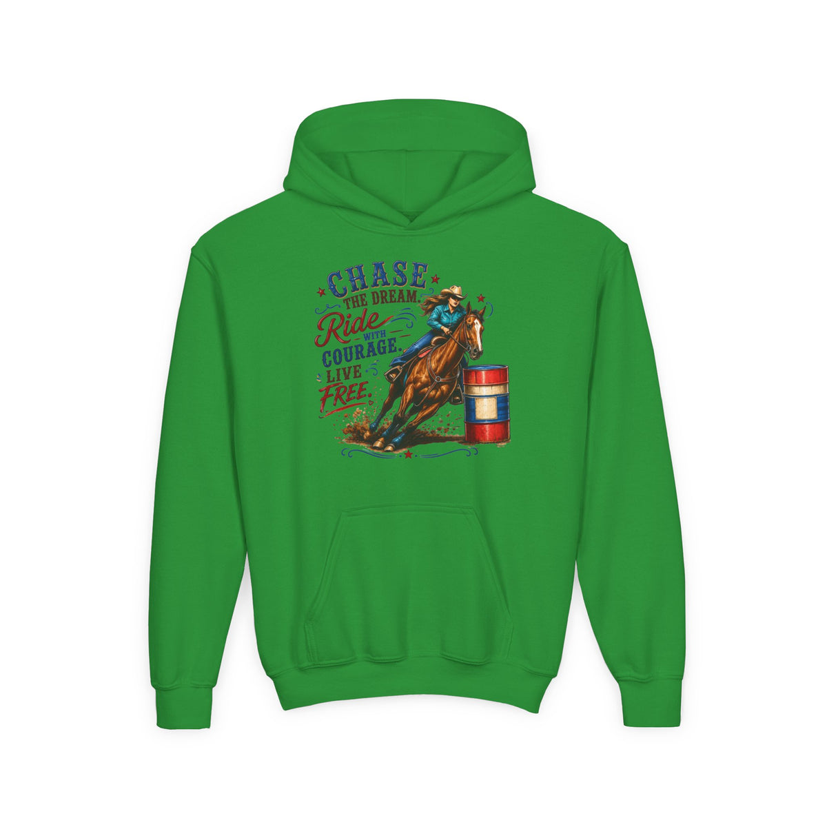 Chase the Dream with Courage Youth Heavy Blend Hooded Sweatshirt