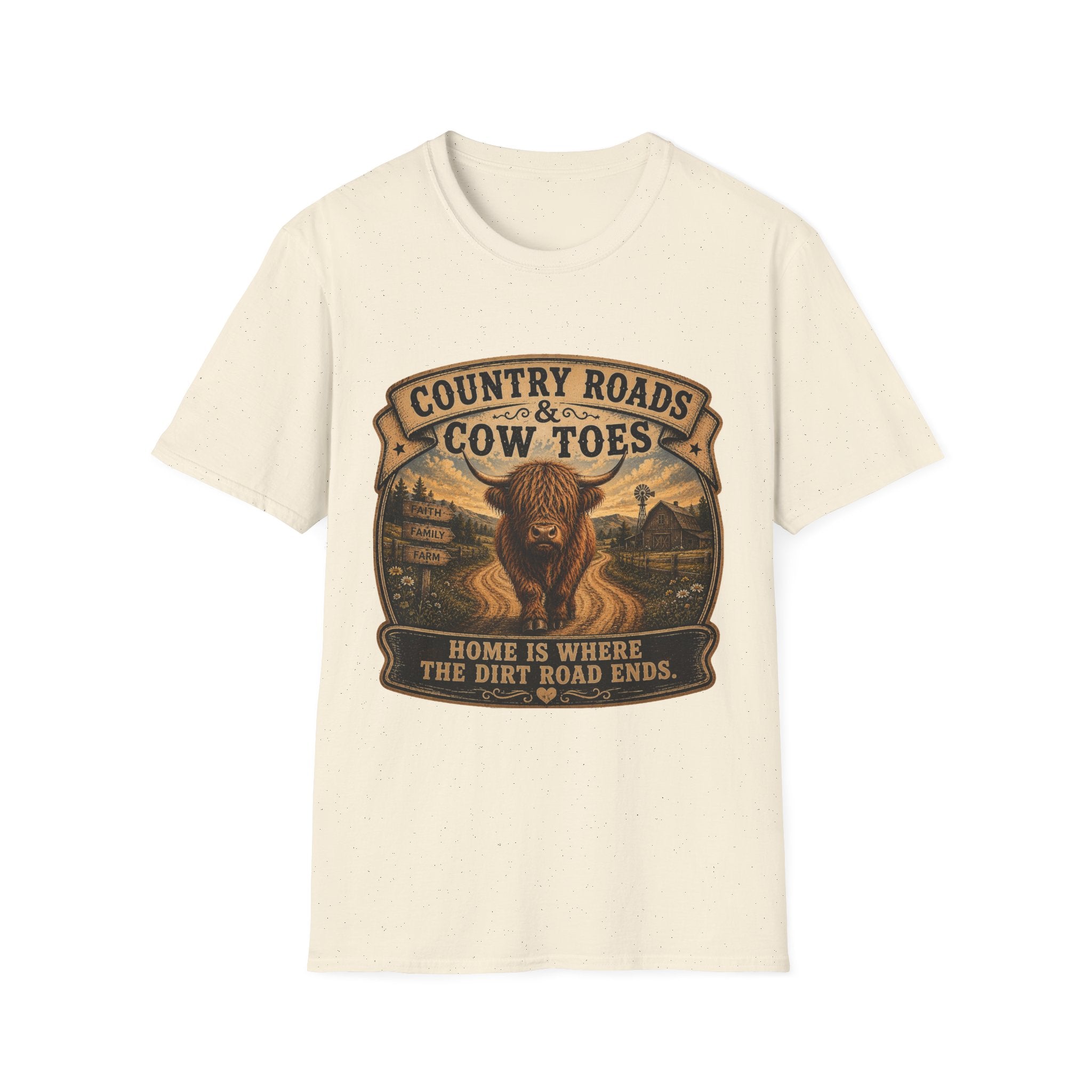 Country Roads Cow Toes Unisex Softstyle T-Shirt