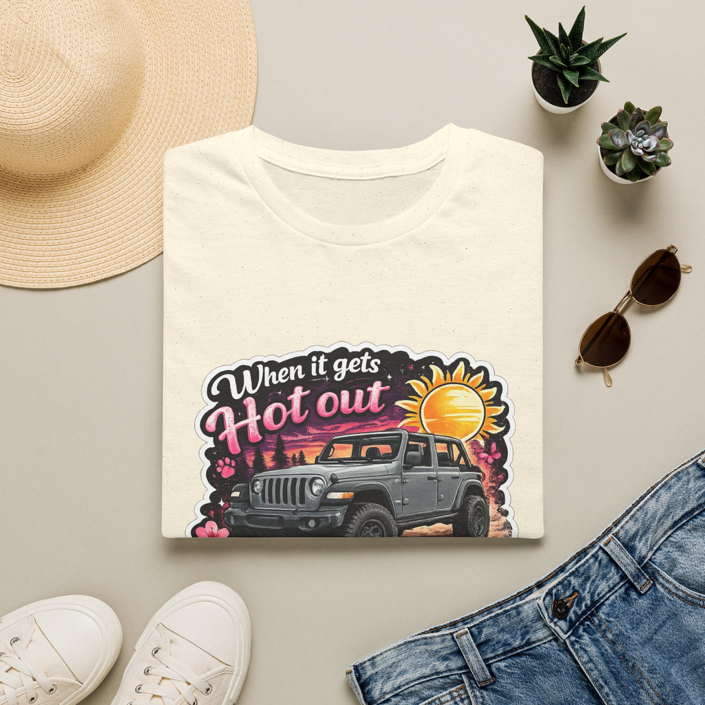 When It Gets Hot Out Jeep (Pink) Unisex Softstyle T-Shirt
