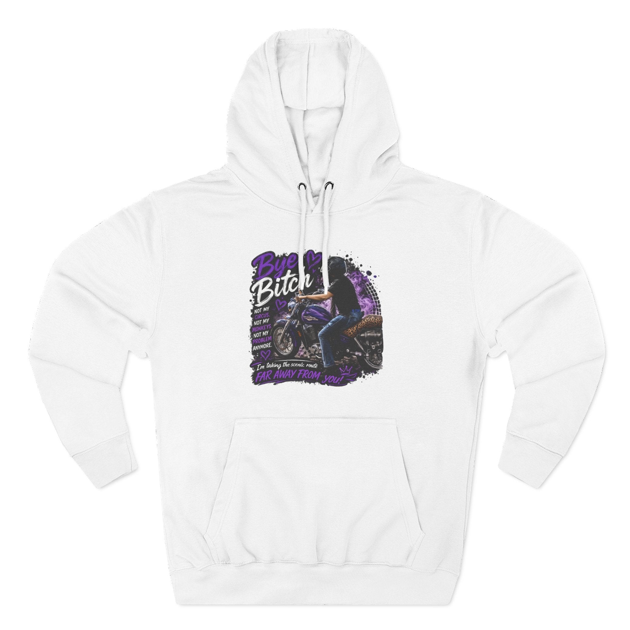 "Bitch" Retro Motorcycle Pullover — Biker Babe Graphic Hoodie