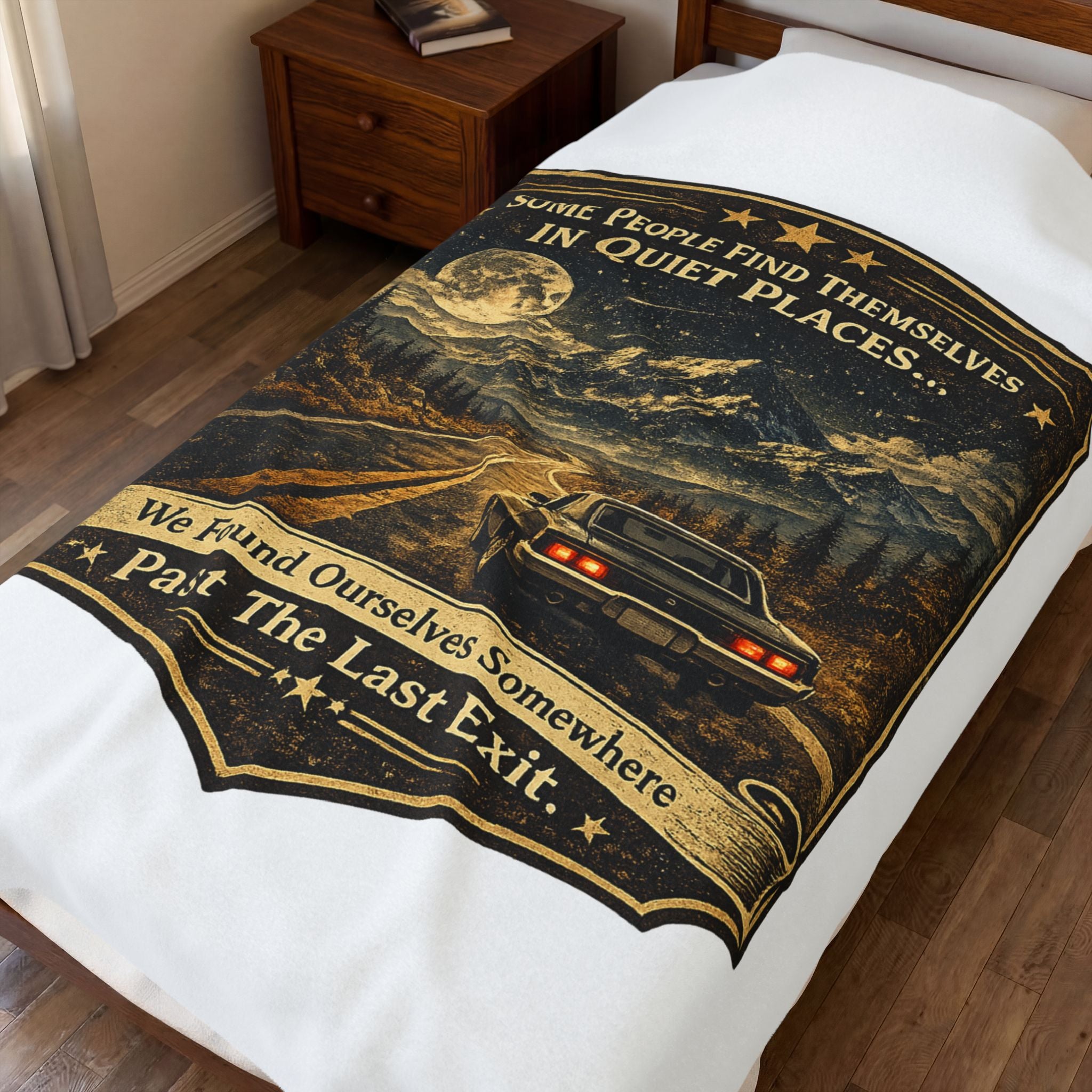 'Some People Find Themselves in Quiet Places' Scenic Road trip Throw - Velveteen Plush Blanket