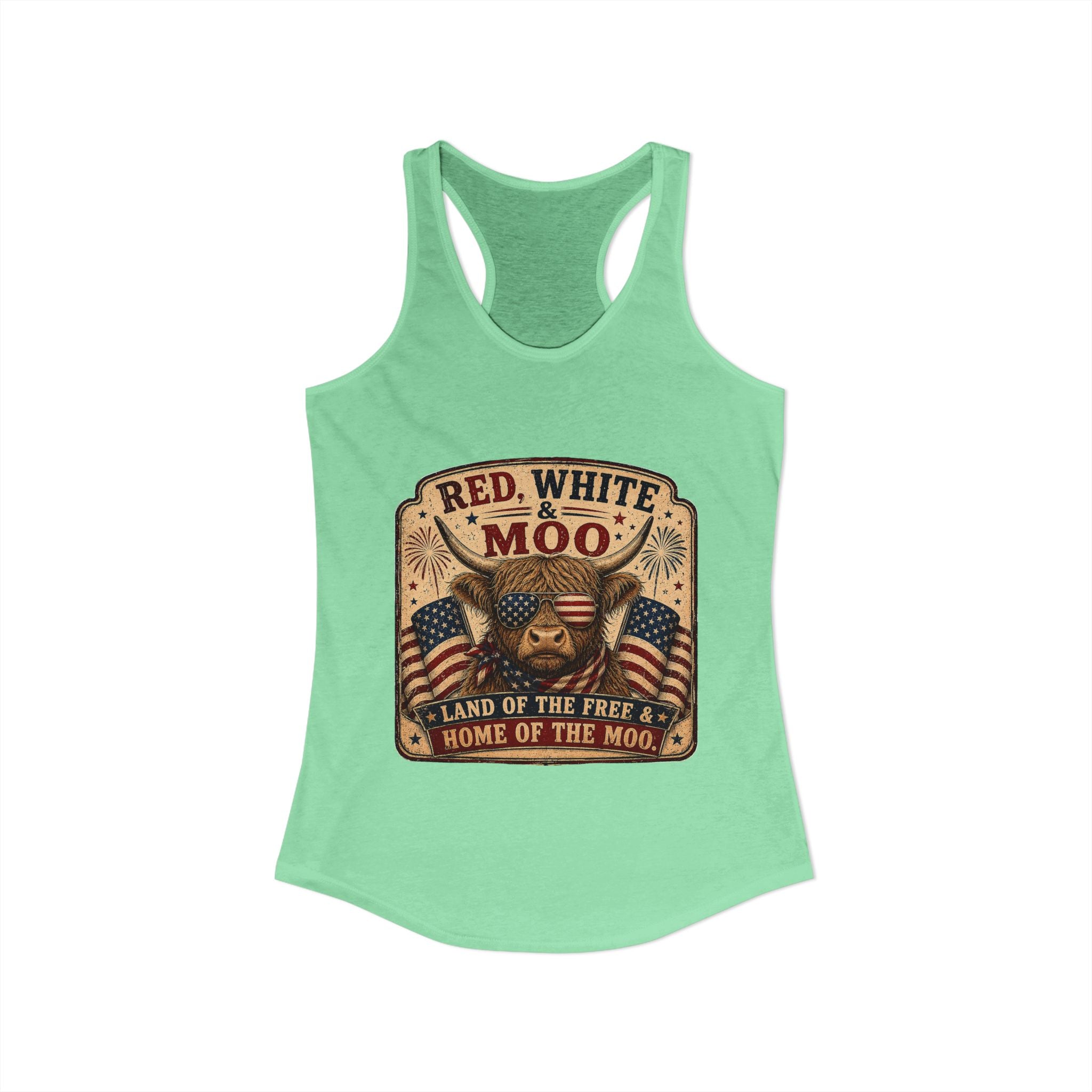 Red, White, & Moo Women's Ideal Racerback Tank