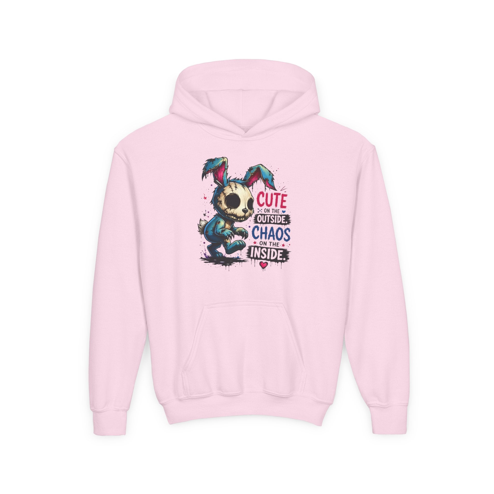 Cute on the Outside Choas on the Inside Youth Heavy Blend Hooded Sweatshirt