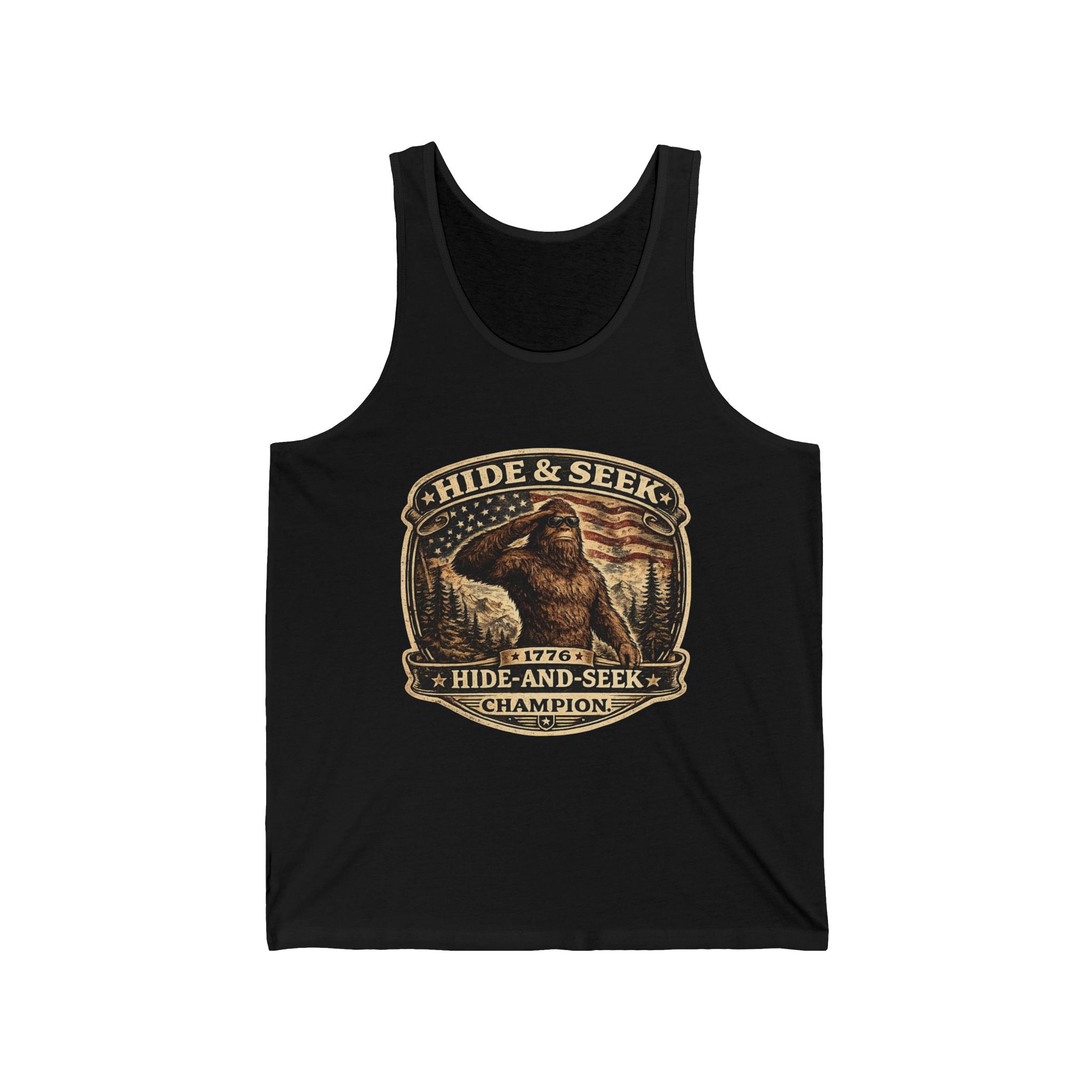 Hide & Seek Champion Tank Top - Bigfoot Sasquatch Vintage Graphic