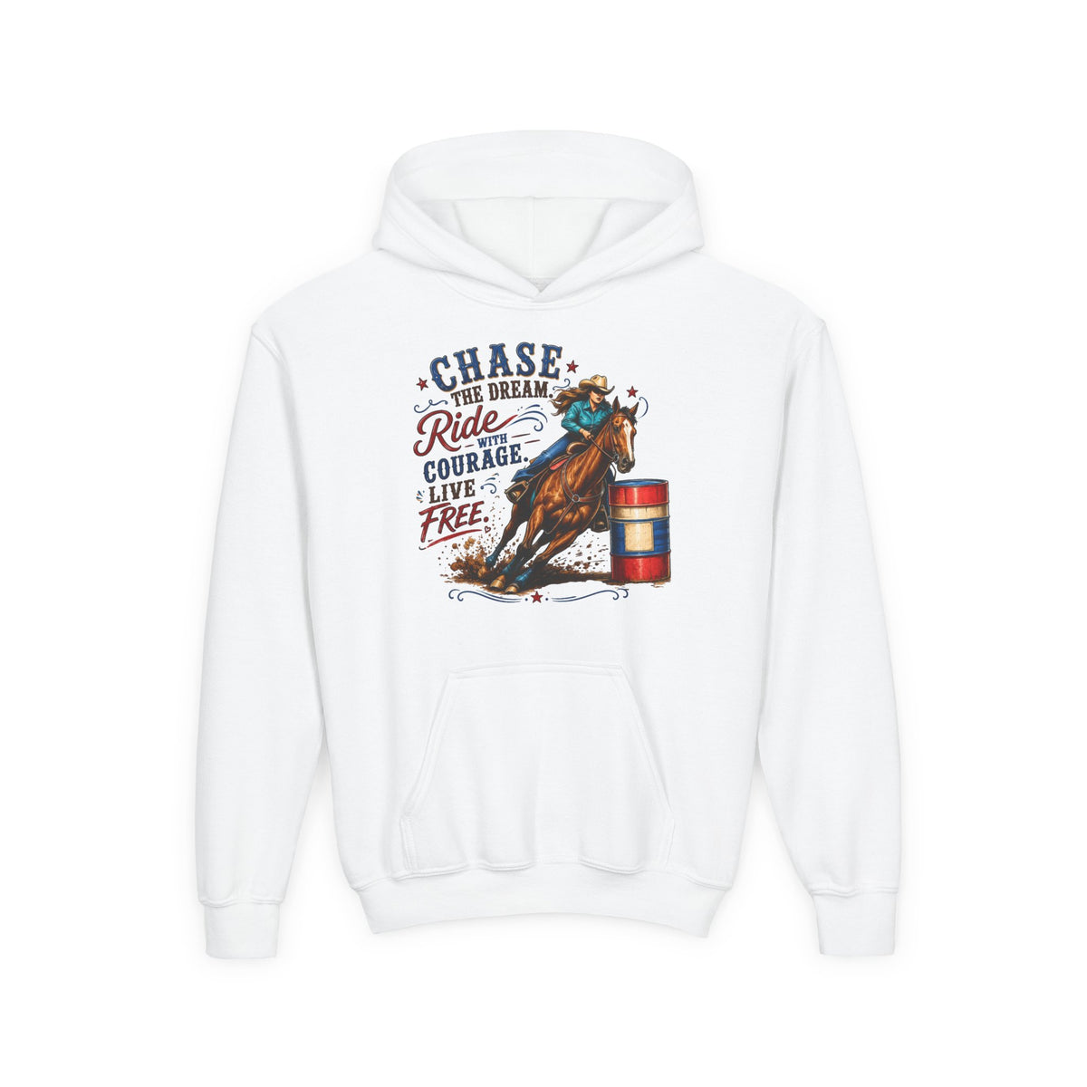 Chase the Dream with Courage Youth Heavy Blend Hooded Sweatshirt