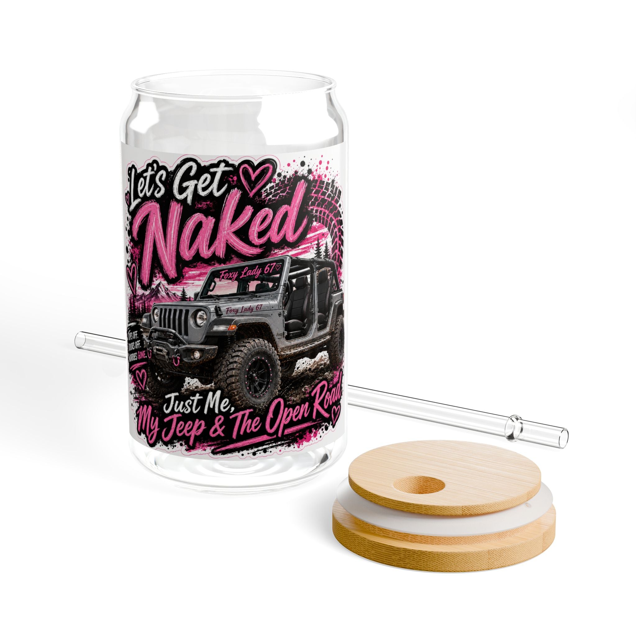Just Me and My Jeep - Glass Straw Cup