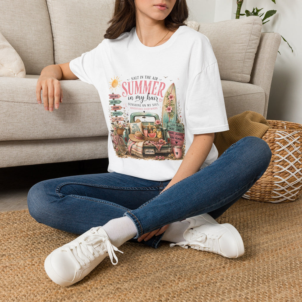 Summer in My Hair T-Shirt — 'Salt in the Air' Beach Vintage Surf Tee