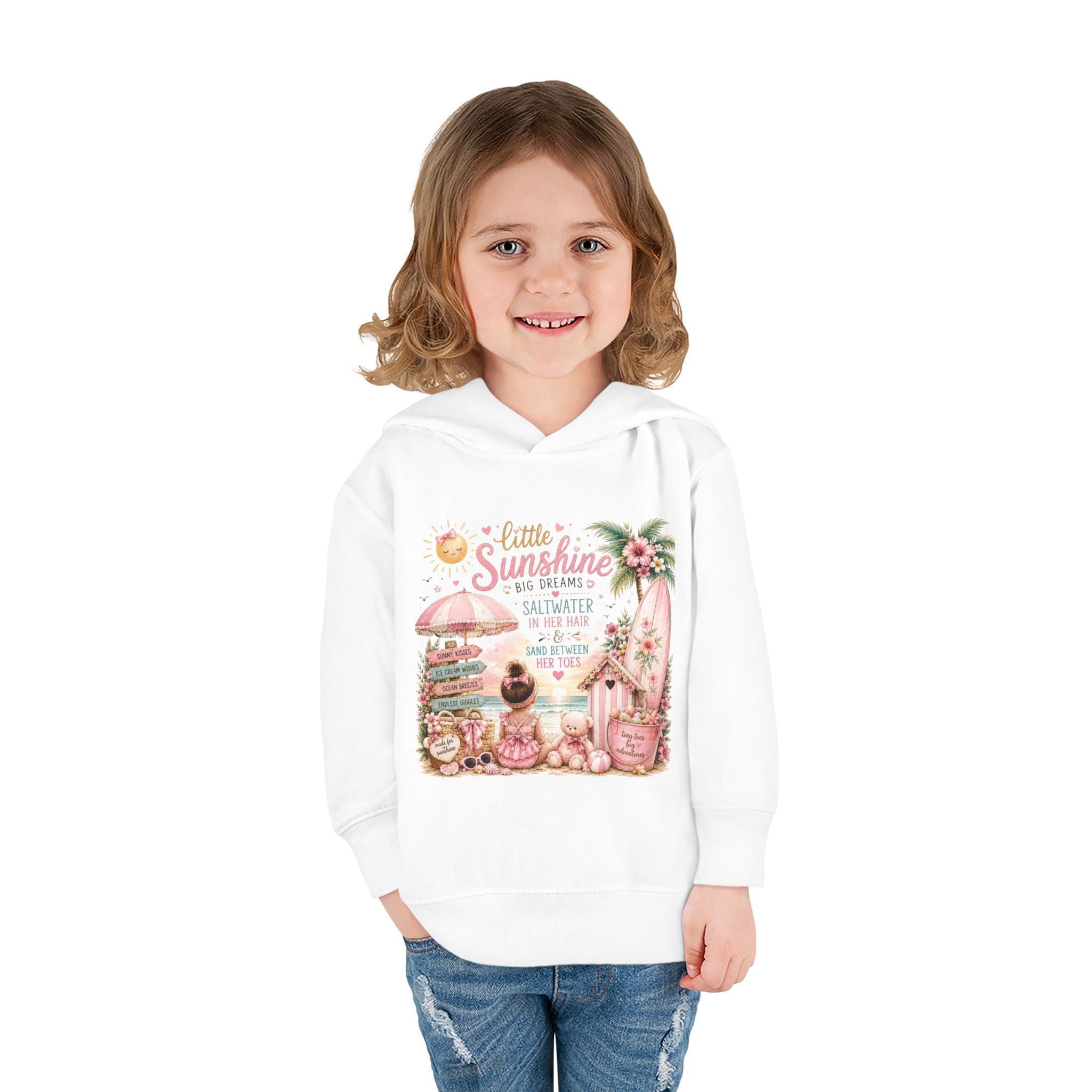 "Little Sunshine" Beach Surfboard Pullover — Toddler Hoodie