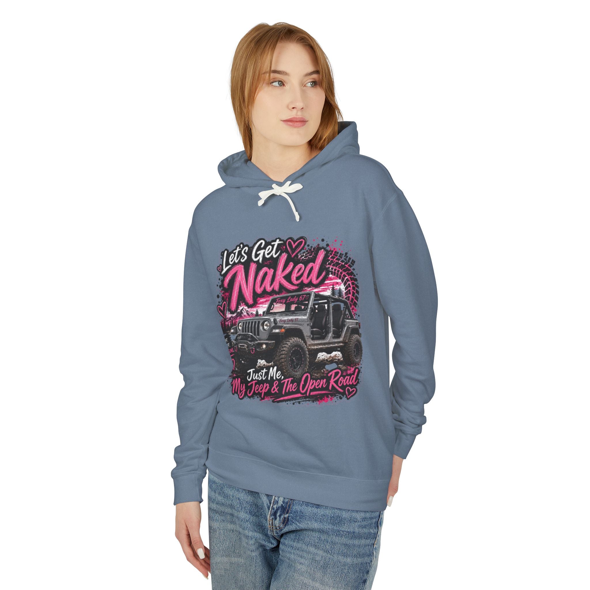 'Just Me, My Jeep & The Open Road' Graphic Sweatshirt — Let's Get Naked Jeep Hoodie