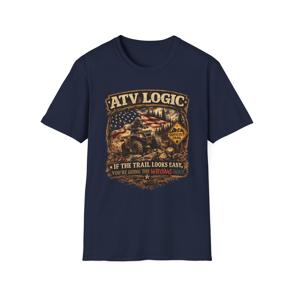 ATV Logic T‑Shirt — American Flag Off‑Road ATV Graphic Tee