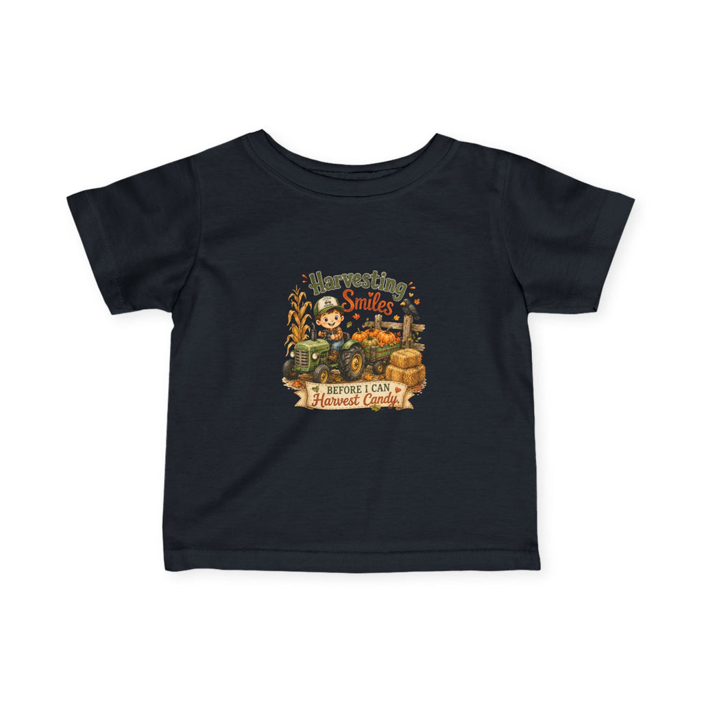 "Harvesting Smiles" Fall Tractor Baby Shirt — Infant Tee