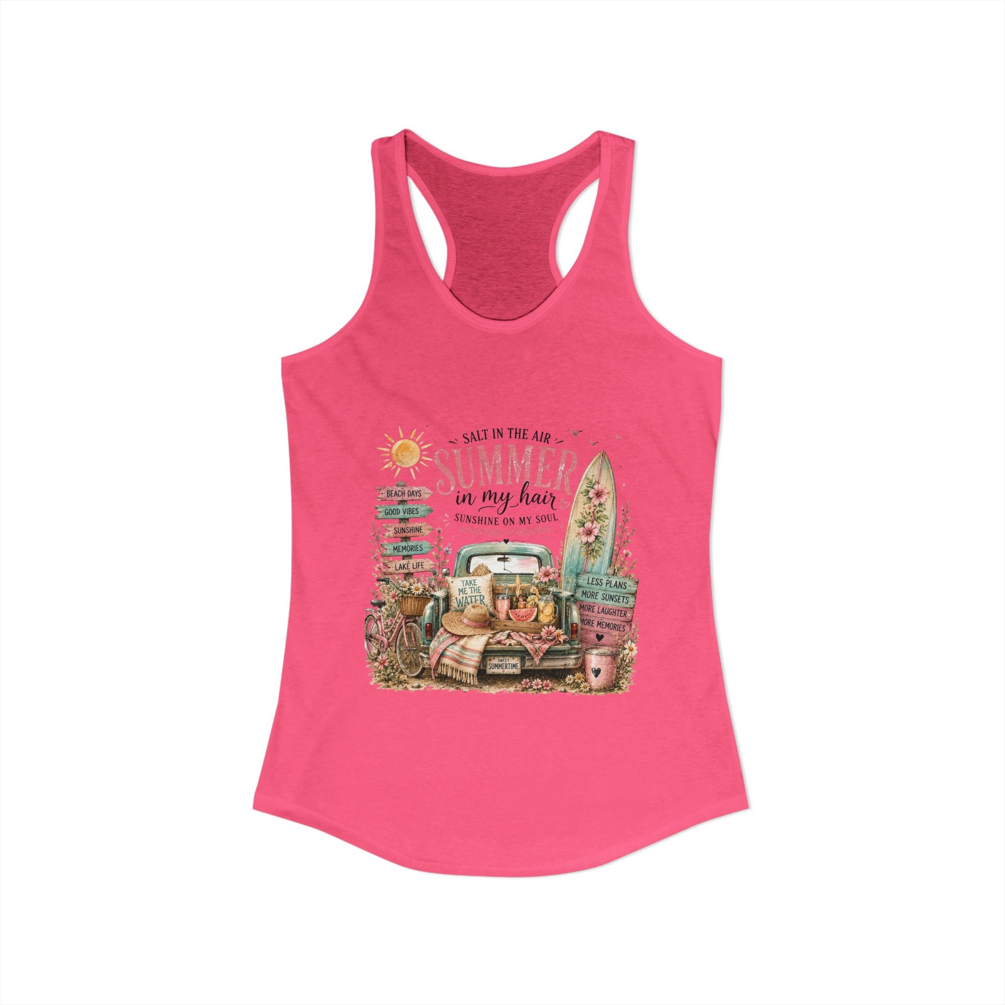 Salt In the Air Summer in my Hair - Women's Ideal Racerback Tank