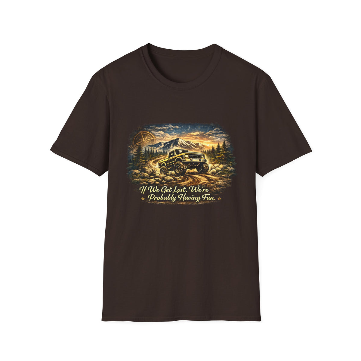 Off-Road Adventure T-Shirt – 'We’ve Got Lost, We’re Probably Having Fun' Scenic Truck Tee