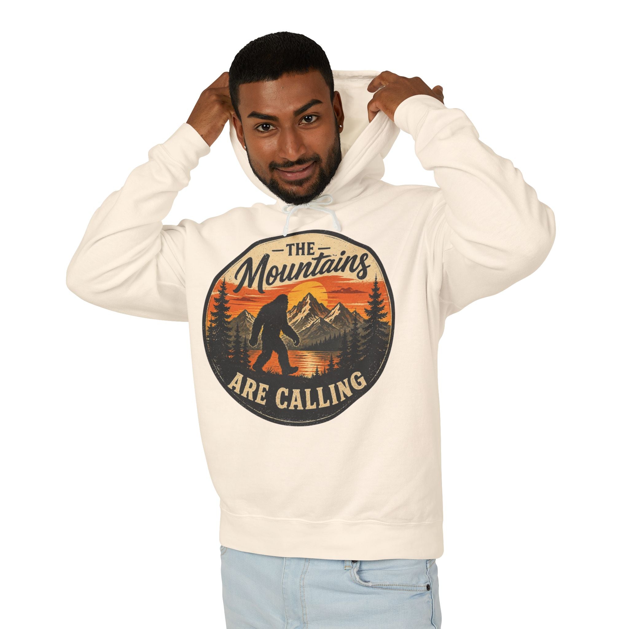 The Mountains Are Calling Hoodie — Outdoor Adventure Graphic Hooded Sweatshirt