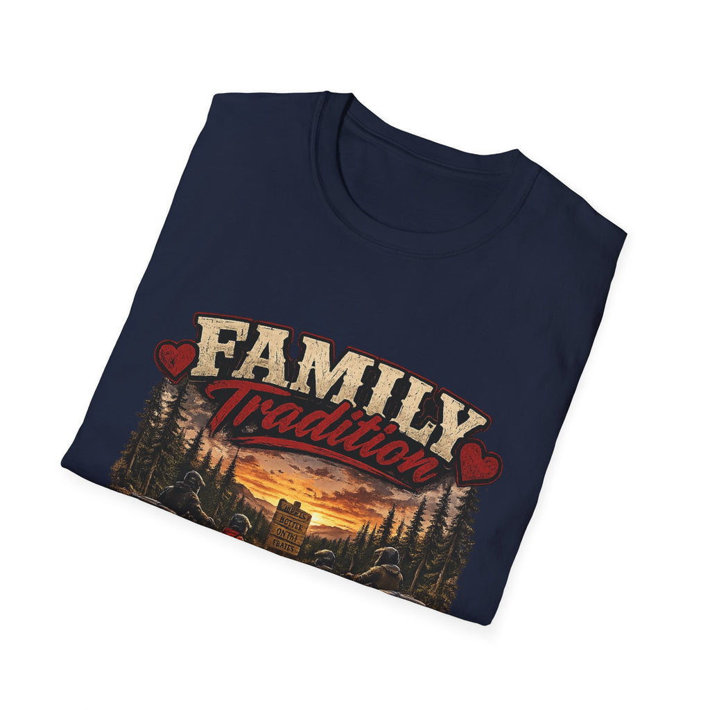 Family Tradition T-Shirt — 'Some Families We Gather Around A Table, We Gather Around A Trailhead' Outdoor Camping Tee