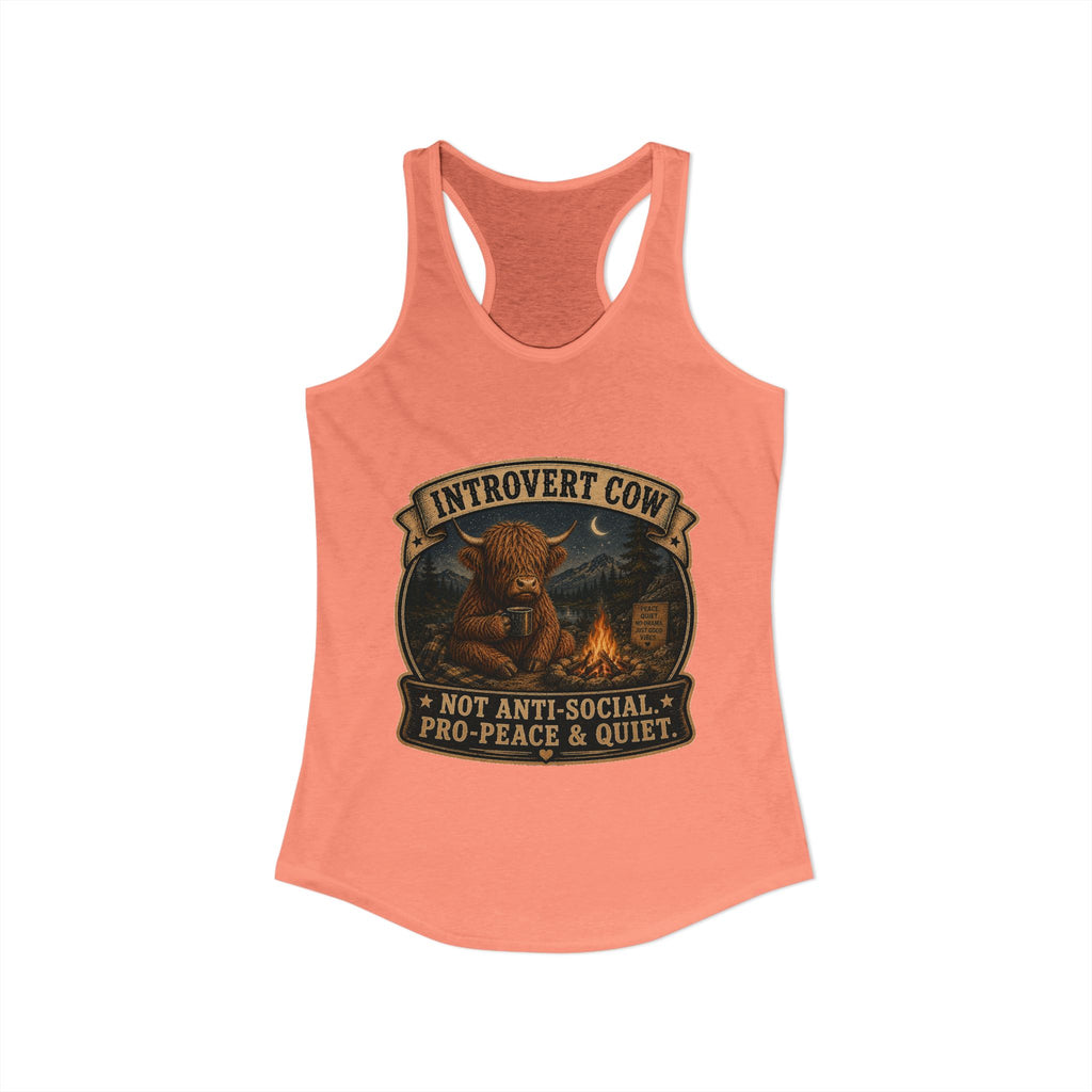 Introvert Highland Cow Women's Ideal Racerback Tank