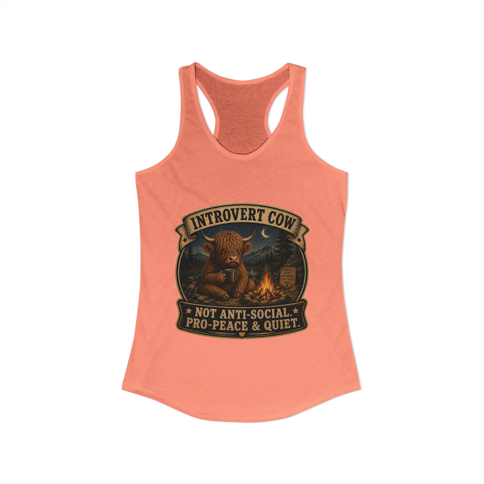 Introvert Highland Cow Women's Ideal Racerback Tank