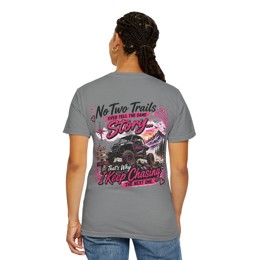 Off-Road Adventure T-Shirt — "No Two Trails Ever Tell the Same Story" Graphic Tee