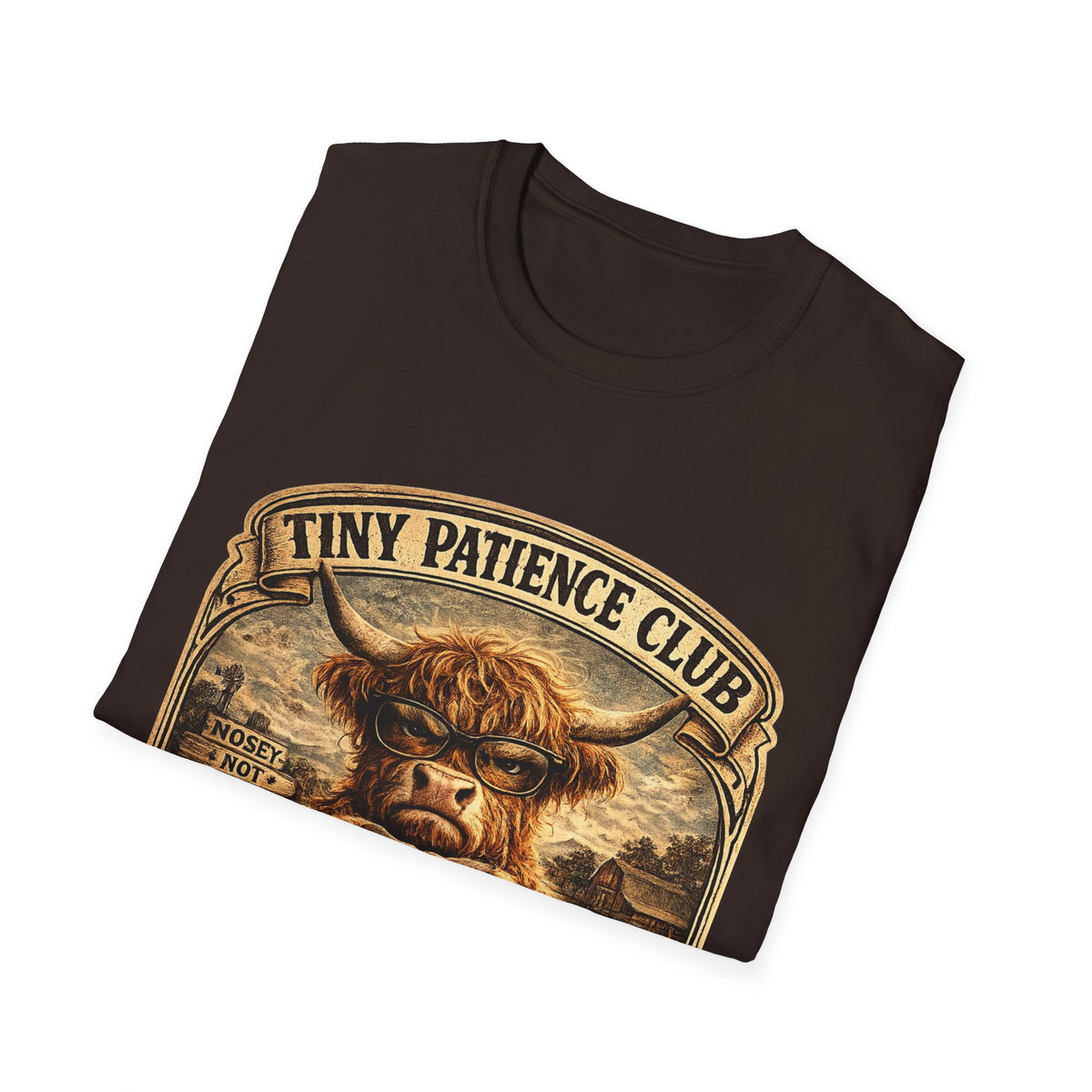 Tiny Patience Club Highland Cow Unisex Softstyle T-Shirt