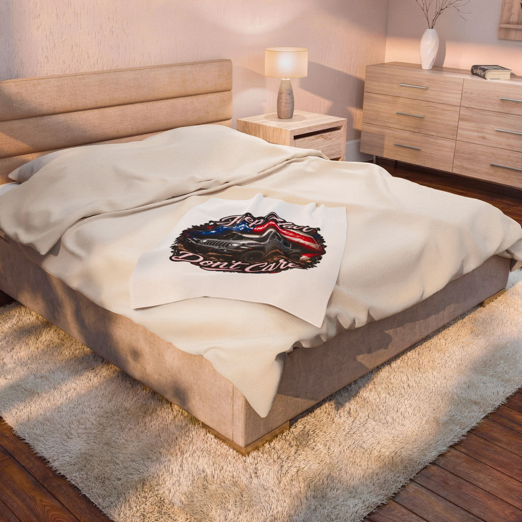 Jeep Hair Don't Care Velveteen Plush Blanket