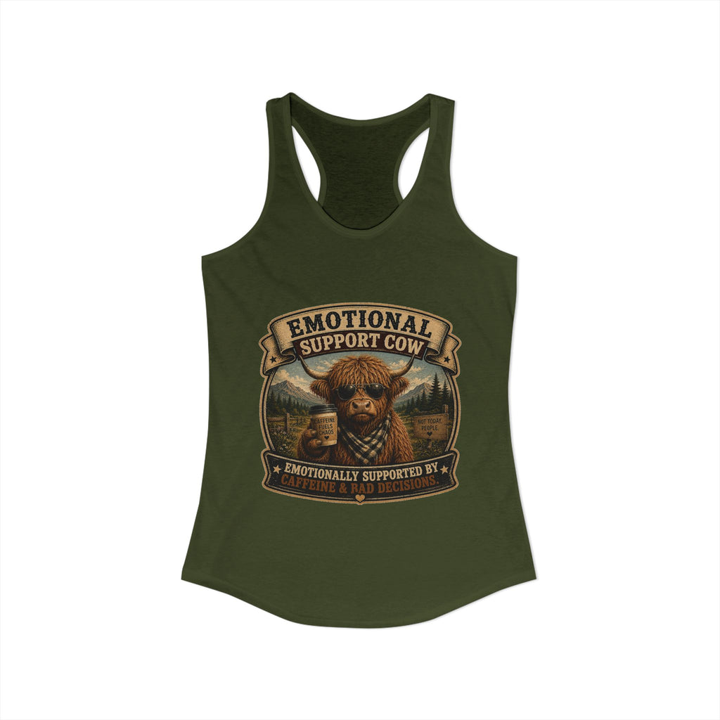Emotional Support Cow Women's Ideal Racerback Tank