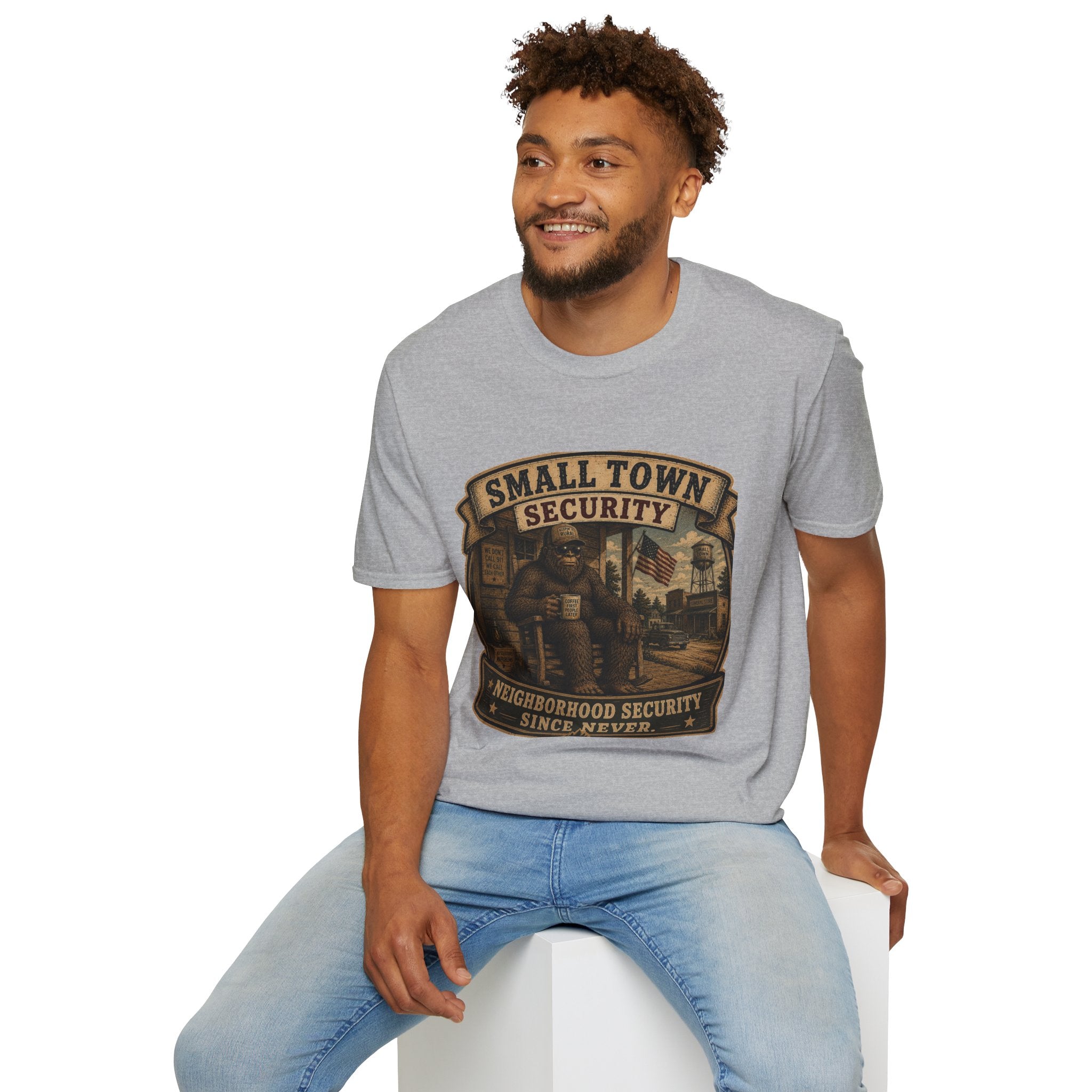 Small Town Security T‑Shirt — Funny Neighborhood Watch Graphic Tee