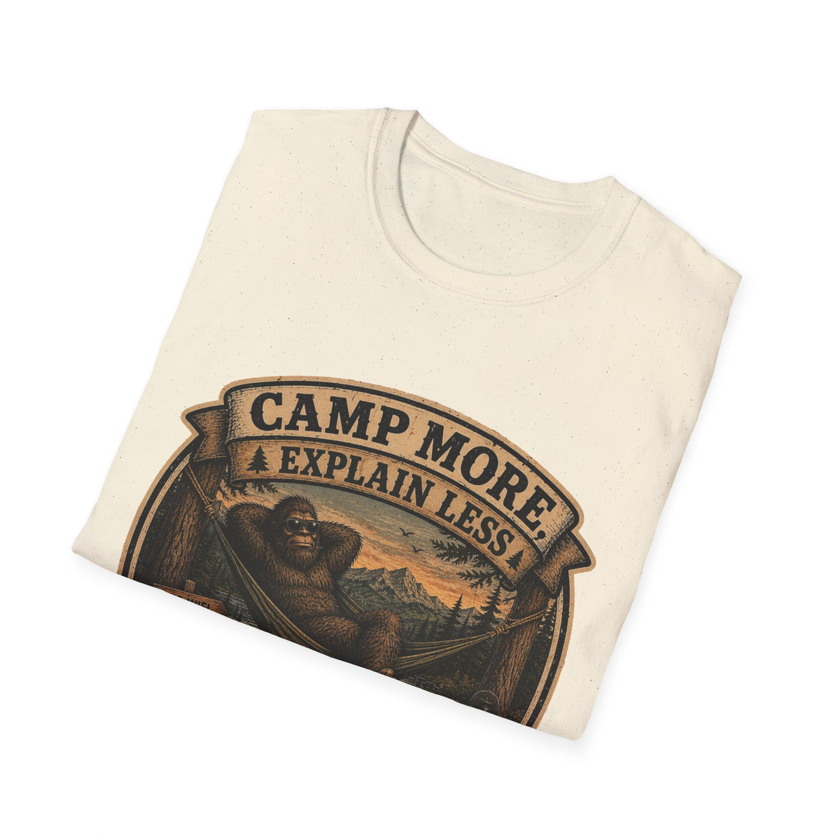 “Camp More, Explain Less” Vintage Camping Graphic Tee — T-Shirt