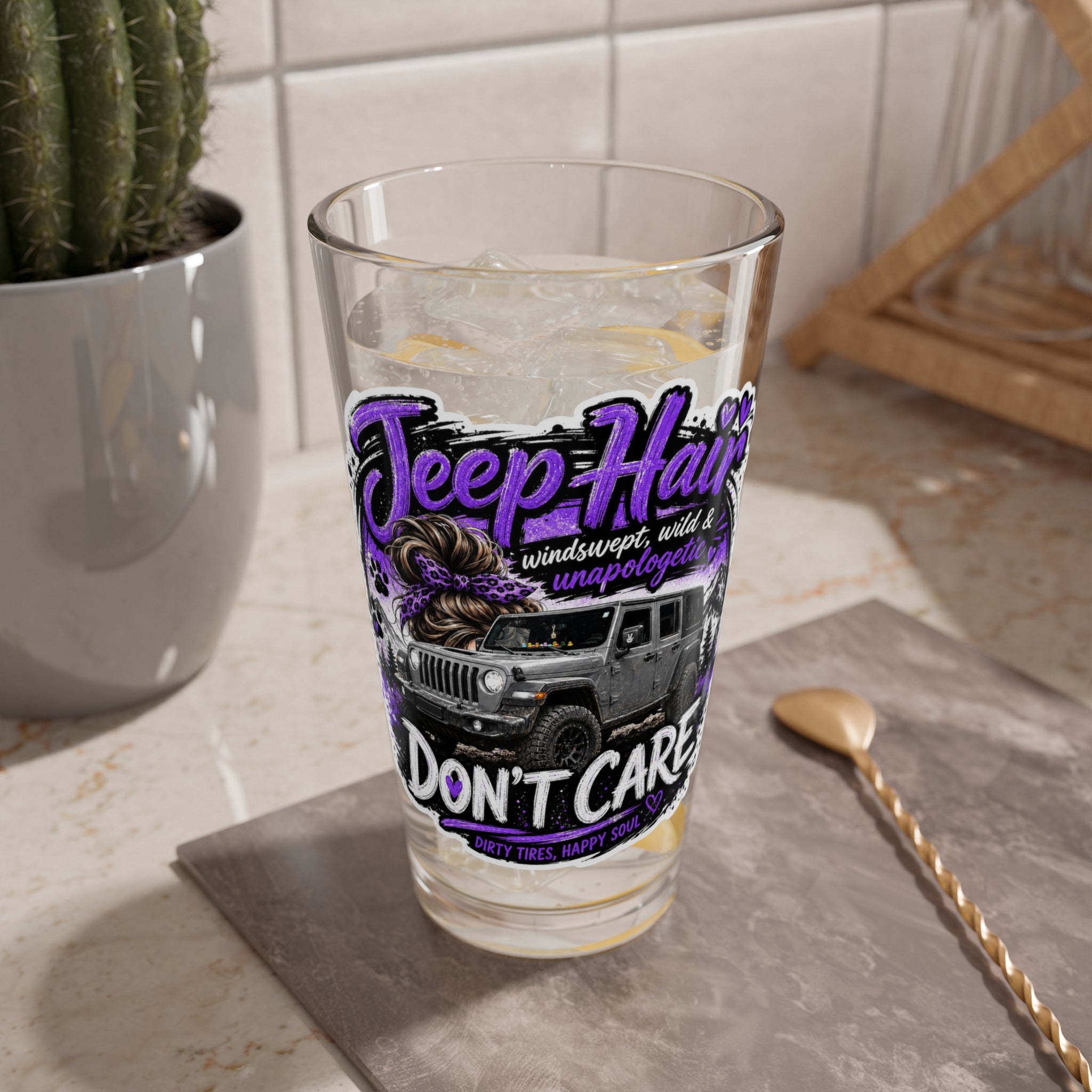 Jeep Hair Don't Care 16oz Mixing Glass – Jeep Lover Pint Glass