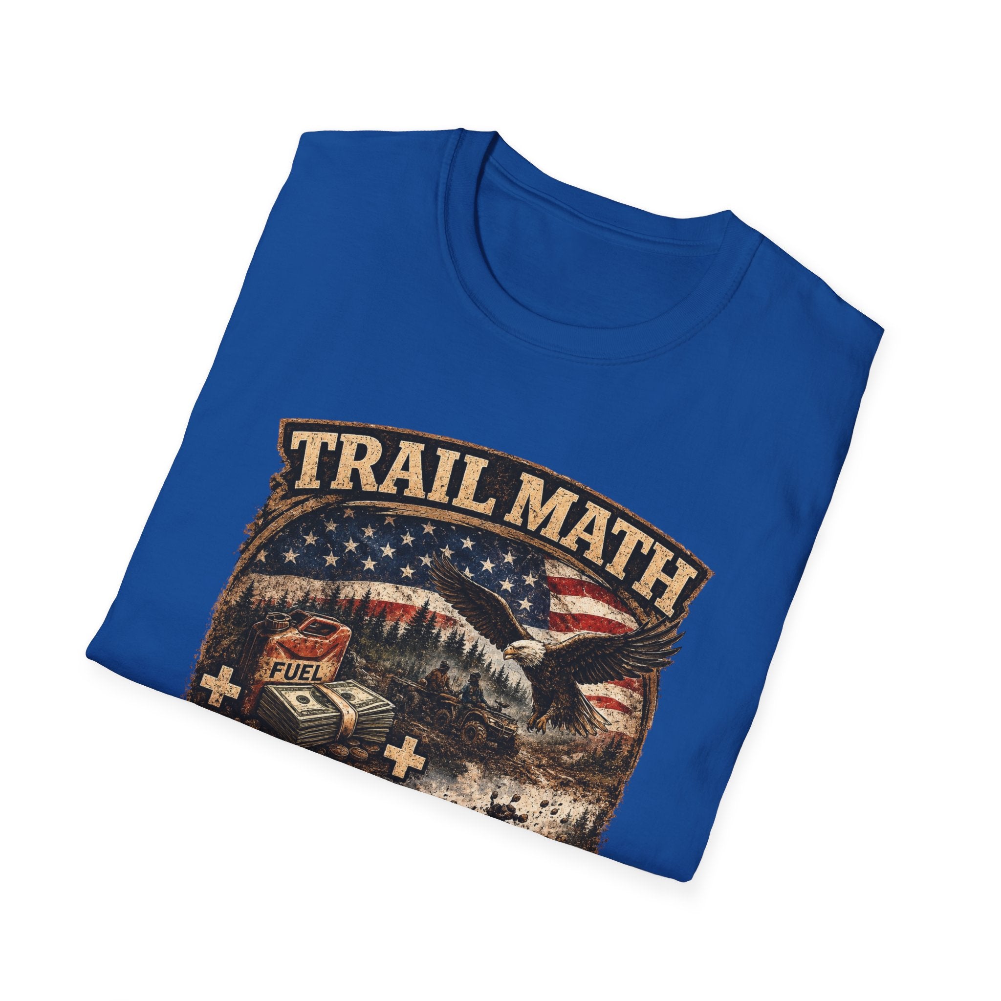 Trail Math T‑Shirt — Vintage Outdoor Eagle & American Flag Hiking Tee