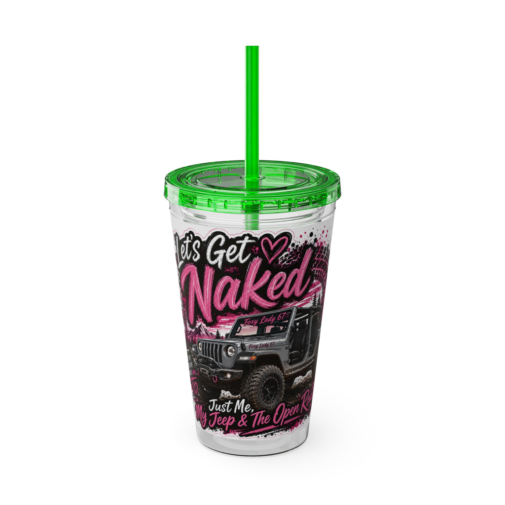“Let’s Get Naked” Jeep Off‑Road — Straw Cup 16oz Tumbler