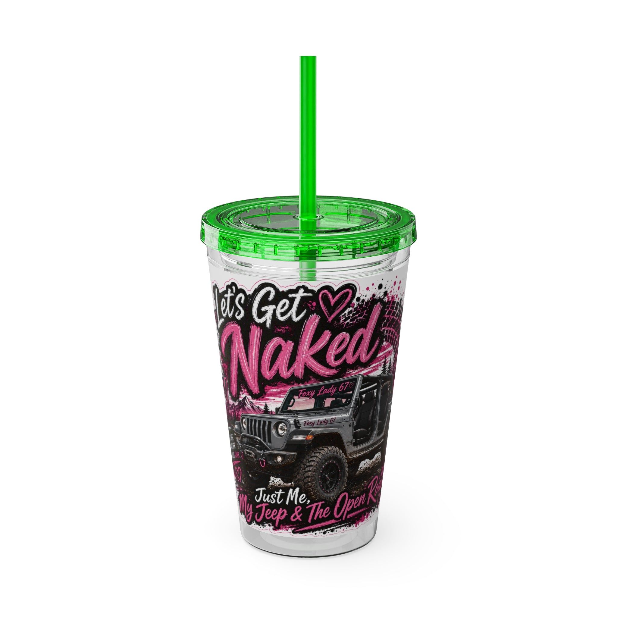 “Let’s Get Naked” Jeep Off‑Road — Straw Cup 16oz Tumbler