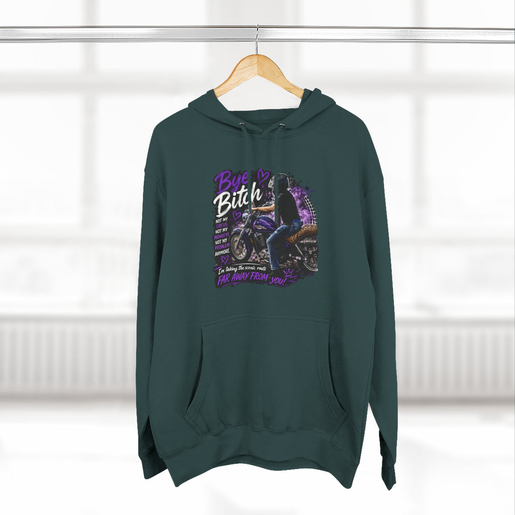 "Bitch" Retro Motorcycle Pullover — Biker Babe Graphic Hoodie