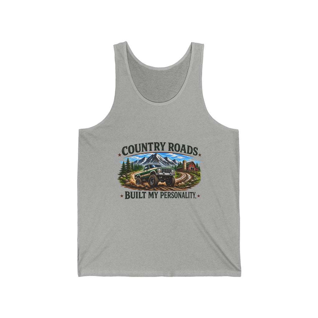 "Country Roads Built My Personality" Graphic Tank — Country Roads Tank Top