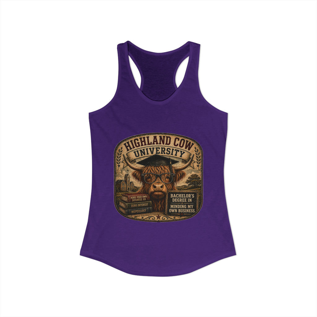 Highland Cow University Women's Ideal Racerback Tank