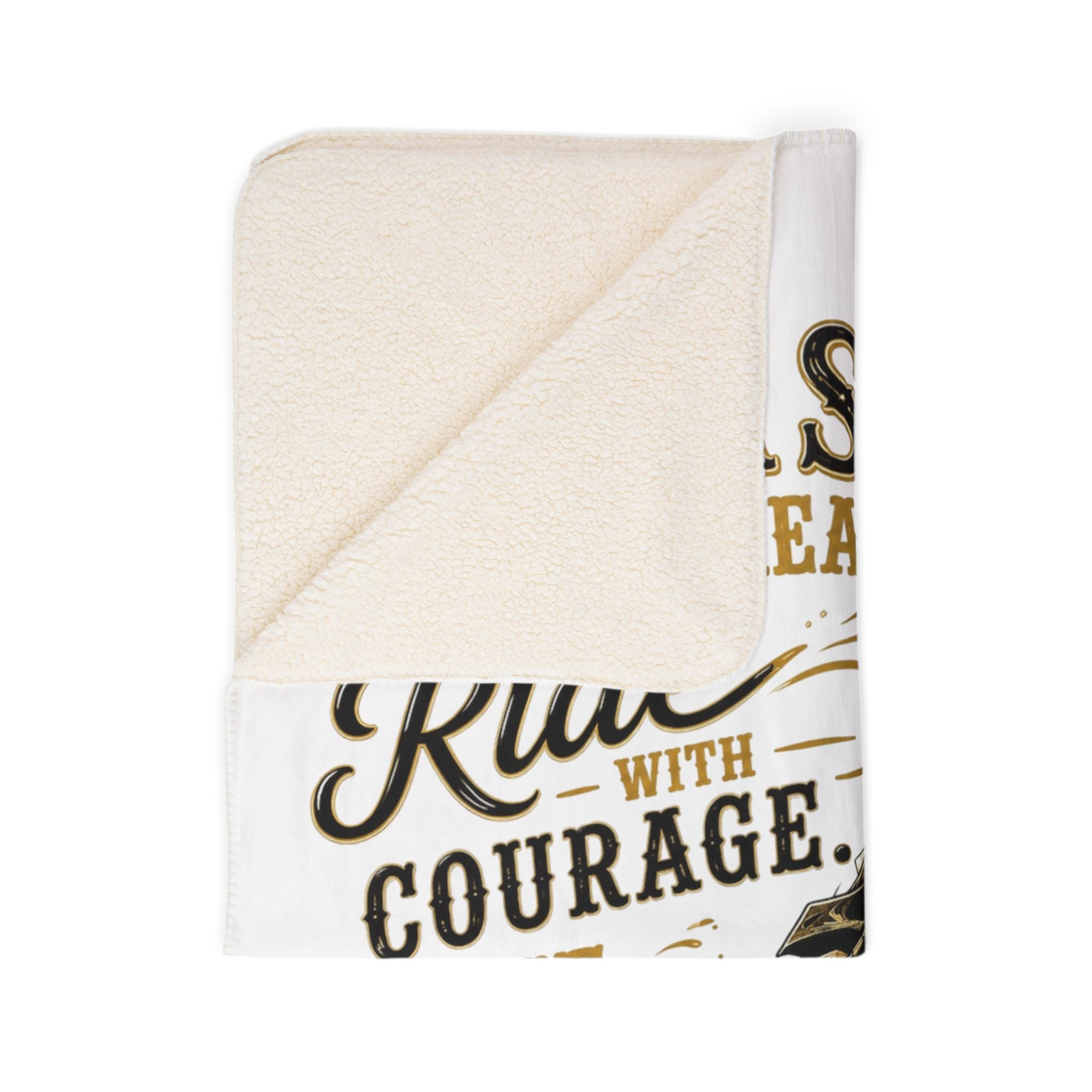 Chase Your Dream Horse Gold Fleece Sherpa Blanket