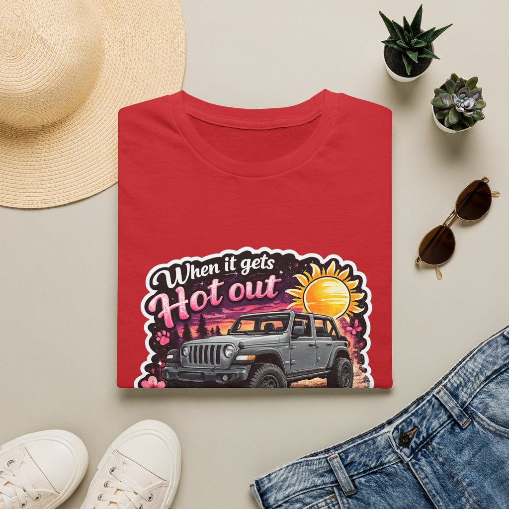 When It Gets Hot Out Jeep (Pink) Unisex Softstyle T-Shirt