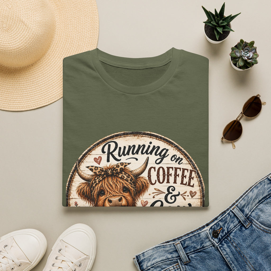 Running on Coffee & Cow Kisses - Unisex Softstyle T-Shirt