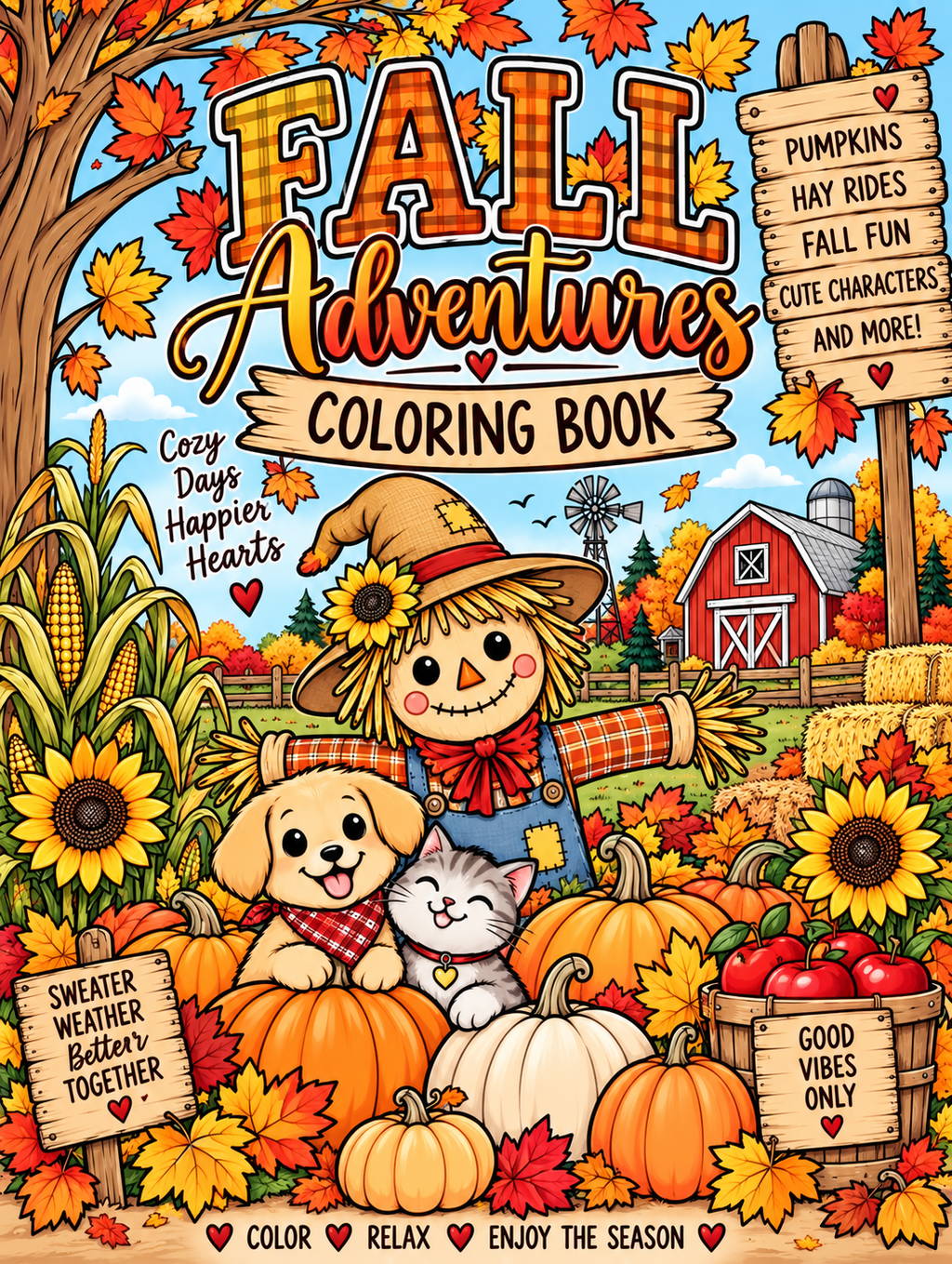 Fall Adventures Coloring Book (24 pages) - Digital Product