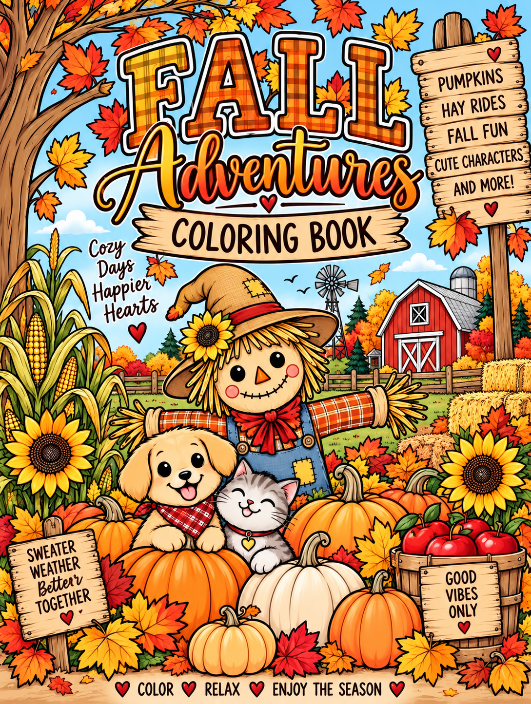 Fall Adventures Coloring Book (24 pages) - Digital Product