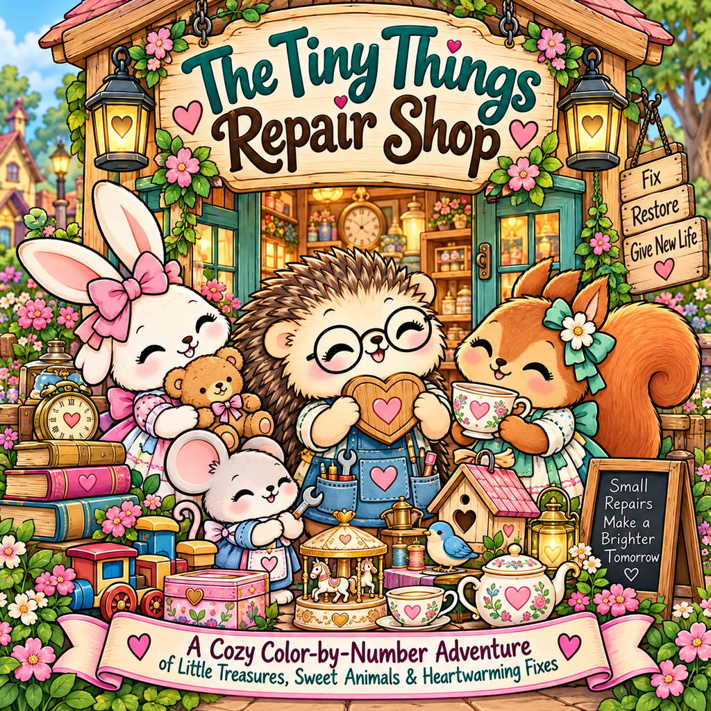 The Tiny Things Repair Shop Coloring Book (Ages 6 - 10)