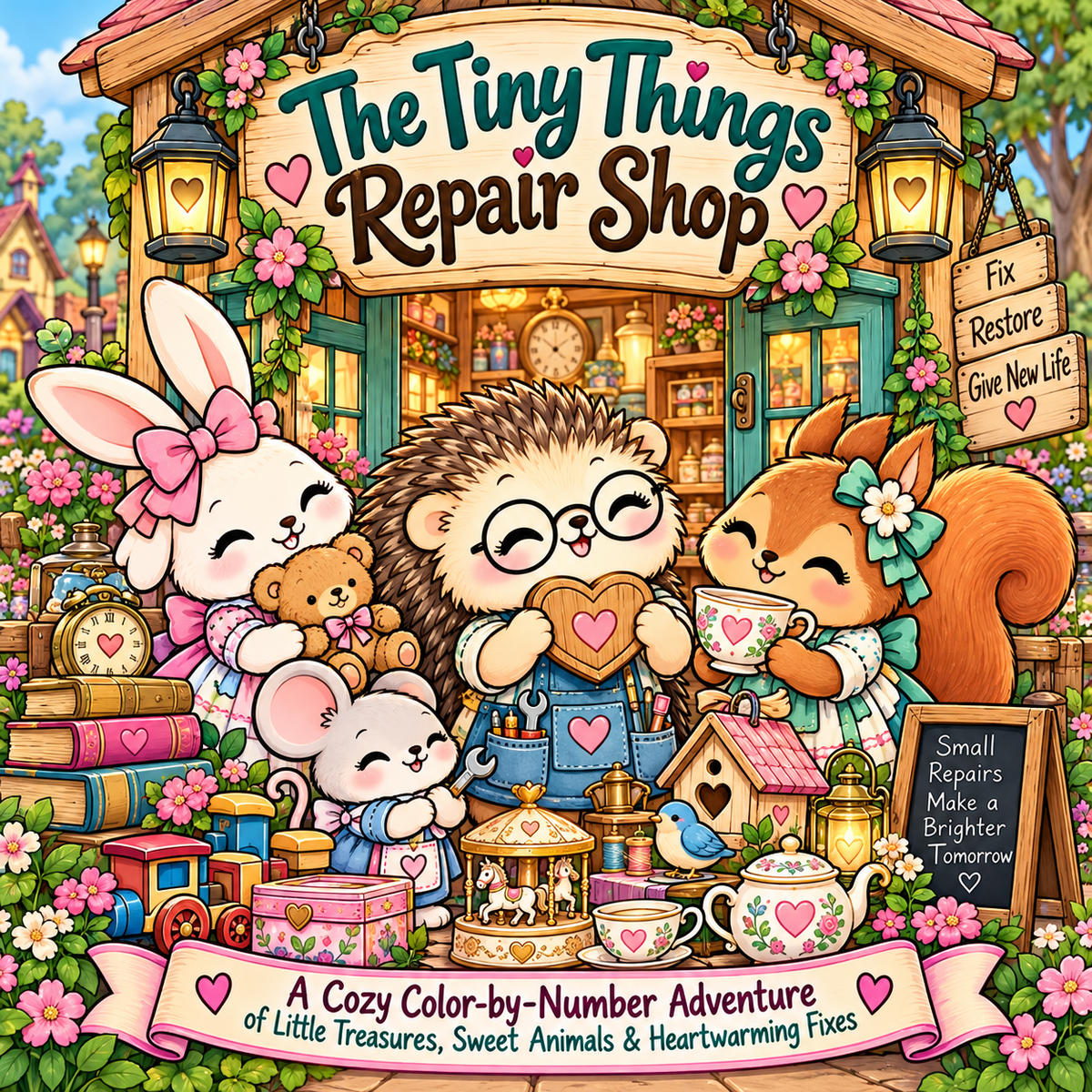 The Tiny Things Repair Shop Coloring Book (Ages 6 - 10)