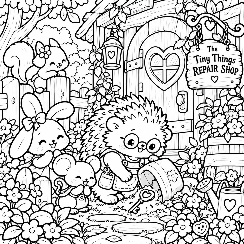 The Tiny Things Repair Shop Coloring Book (Ages 6 - 10)